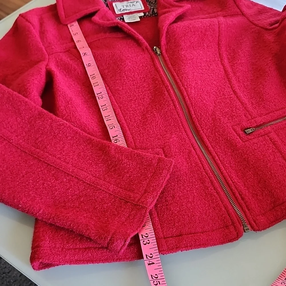 Tria 100% Boiled Wool Classic Chic Corpcore Jacket‎ Size Large